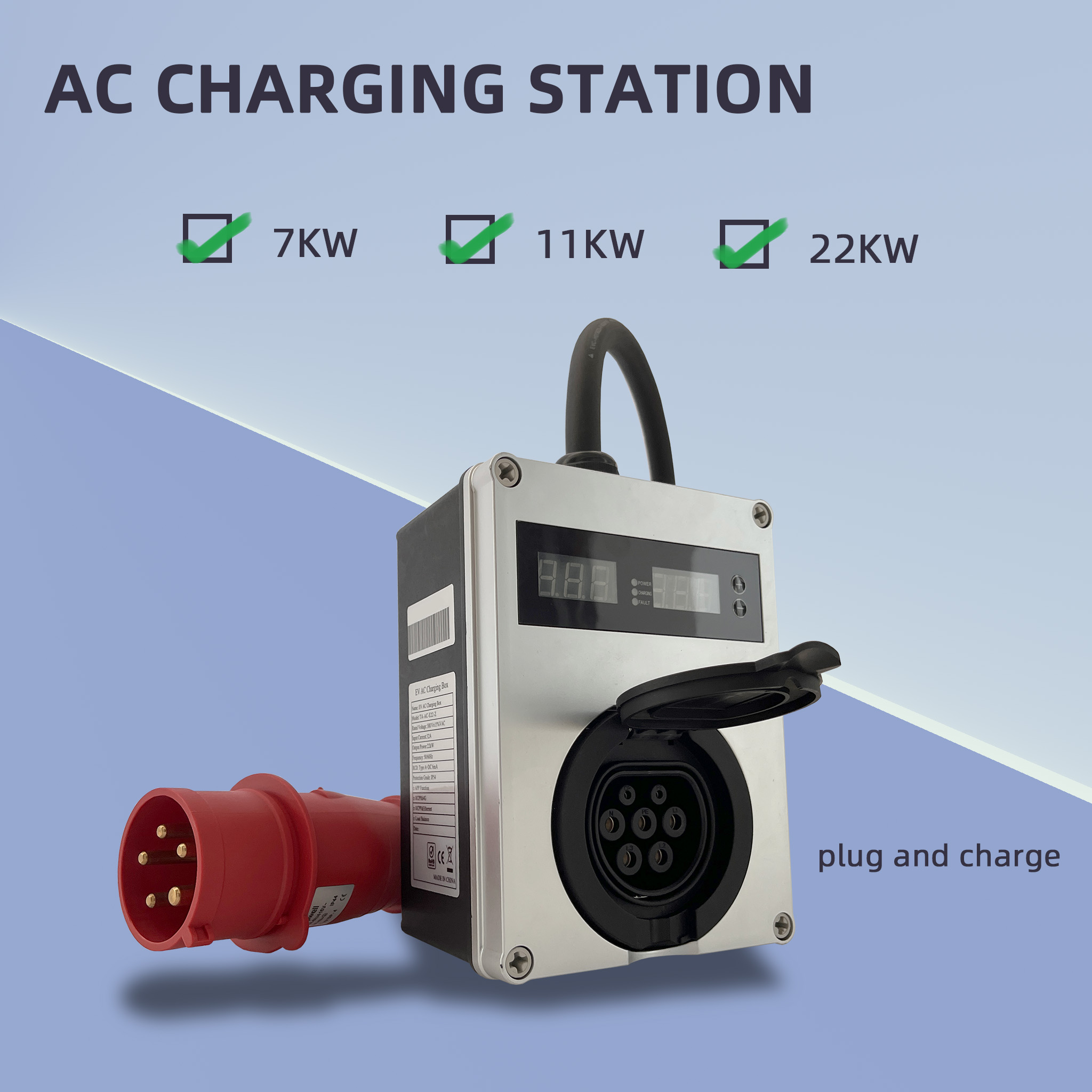 New Tary EV AC Portable Charge - Type 2 Portable Ev Charger 11Kw Cee recension och pris